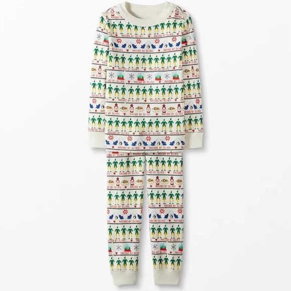 Hanna Andersson Buddy The Elf Long John PJ Pajama Set Size 130 (8) - Picture 1 of 16